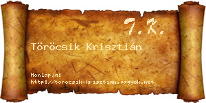 Töröcsik Krisztián névjegykártya